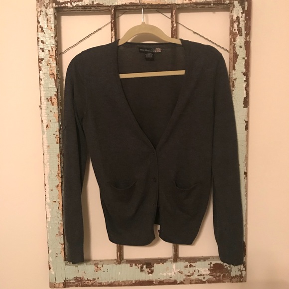 Charcoal Gray Cardigan, Medium - Picture 5 of 5